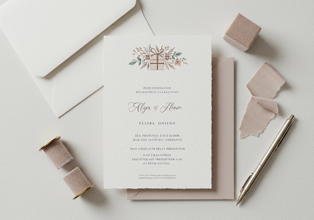 como pedir presente de casamento no convite
